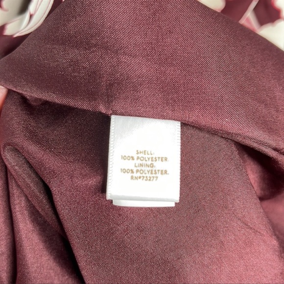 LC Lauren Conrad Runway Floral Print Halter Neck Dress Burgundy Ruffled Flowy 6 - Picture 6 of 7